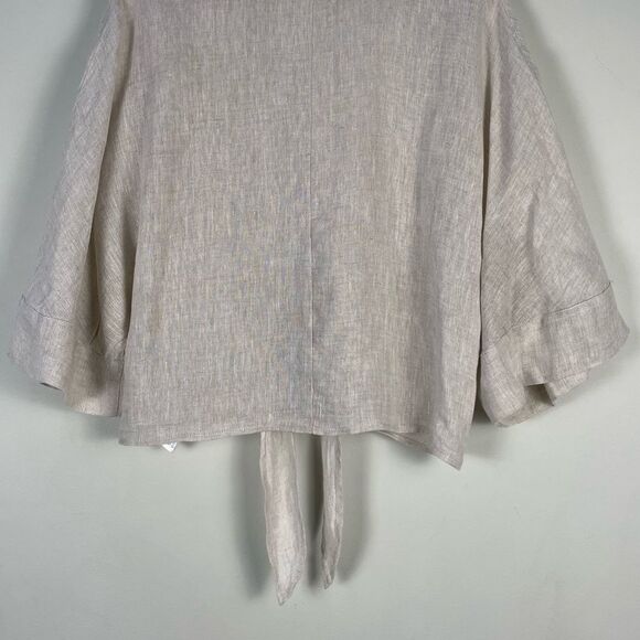 Esqualo Linen Boxy Oversized Fit Button Down Shirt Size M Woven Linen Beach - Picture 9 of 11